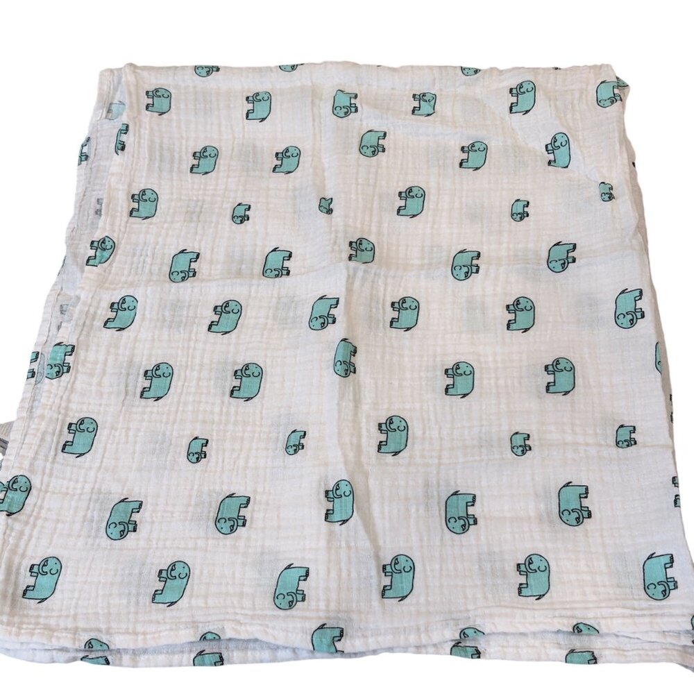 Aden + Anais Muslin Swaddle Blanket Elephant Print 100% Cotton Baby Wrap